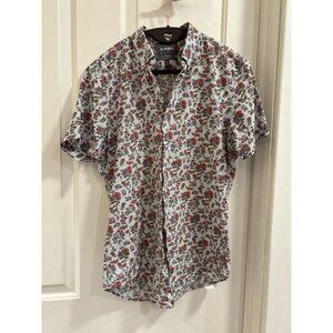 Bonobos Floral Casual Button Down Shirt - Red and White